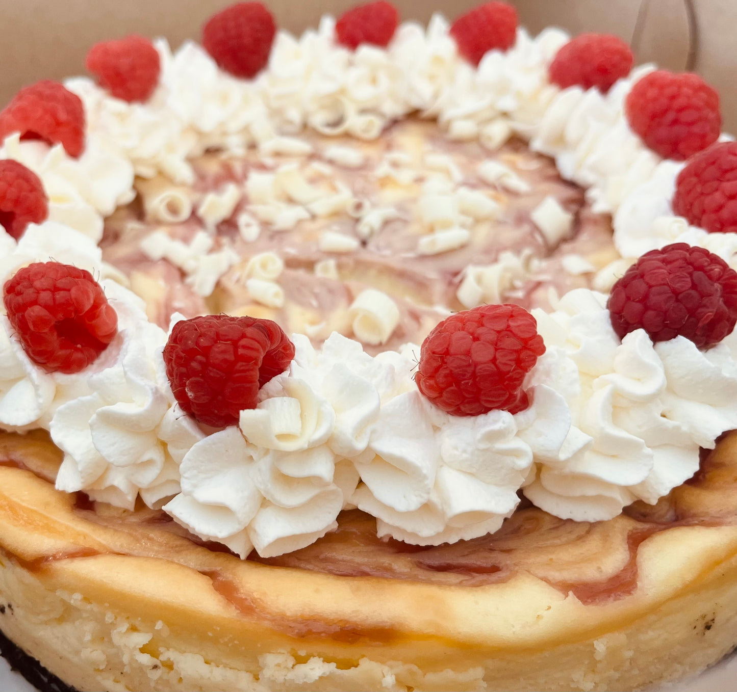 White Chocolate Raspberry Mini Cheesecake (7 inch round)