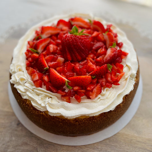 Strawberries and Cream Mini Cheesecake (7 inch round)